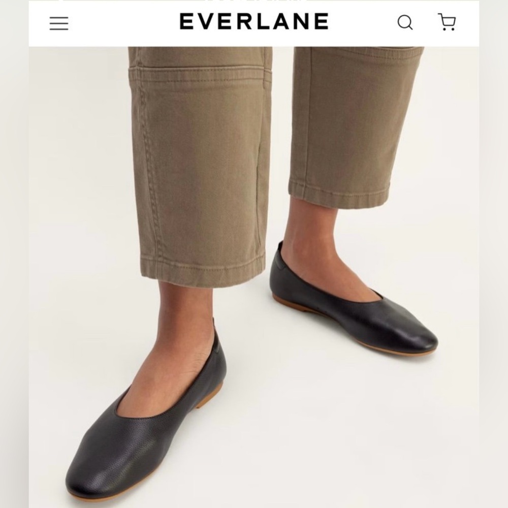 Everlane Day Glove Flat - Black Leather Women's Flats